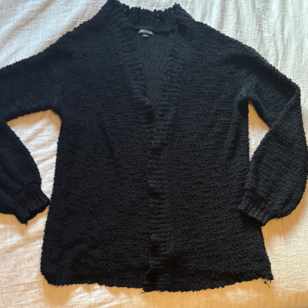 Wild Fable Textured Black Cardigan Size Medium - Picture 1 of 6